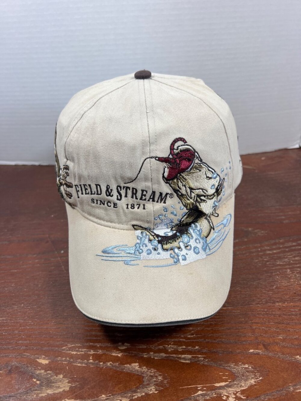 Field & Stream Beige Embroidered Wildlife Adjustable Hat 100% Cotton X3